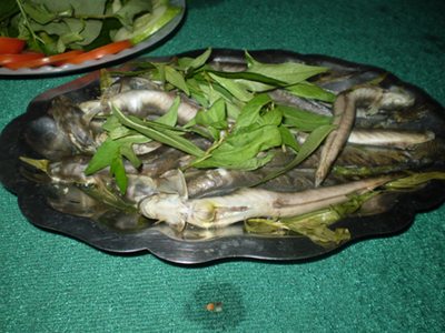 Cá kèo hấp rau răm ca keo hap rau ram