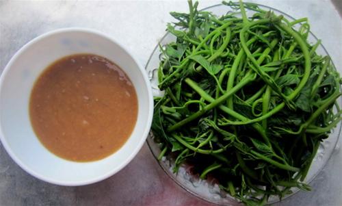 Rau lang chấm mắm rau lang cham mam